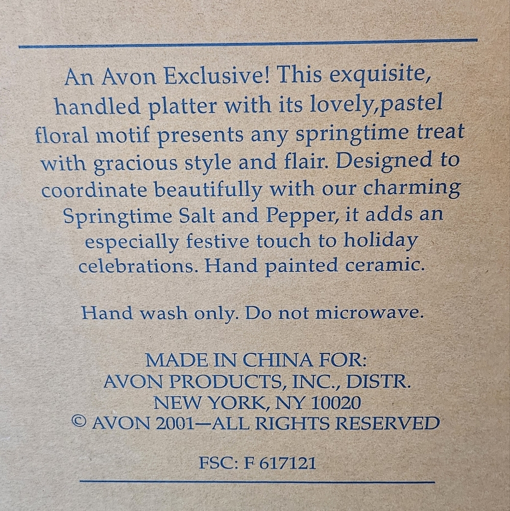 Springtime Collection 2001 Platter Plate. NIB! - Picture 7 of 17